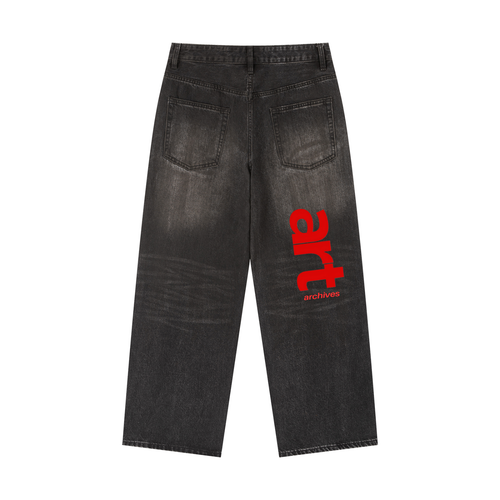 "ART" DARK WASH BAGGY JEANS